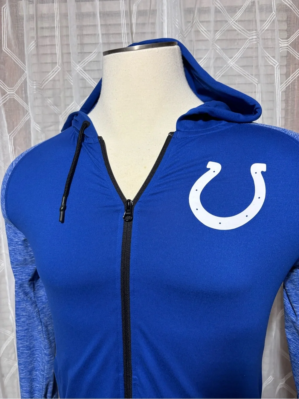 Indianapolis Colts Blue Zip Hoodie with White Horseshoe Logo size Med Fanatics
